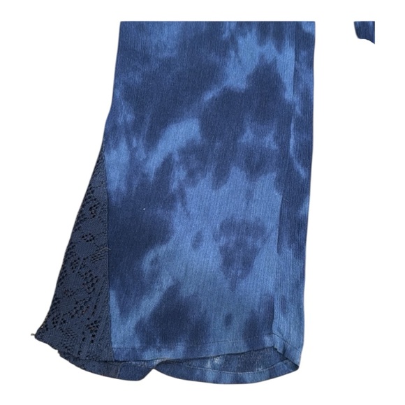 Y2K Mudd Acid Wash Flowy Wide Leg Pants – Lace Hem & Drawstring Waist size M - Picture 2 of 5